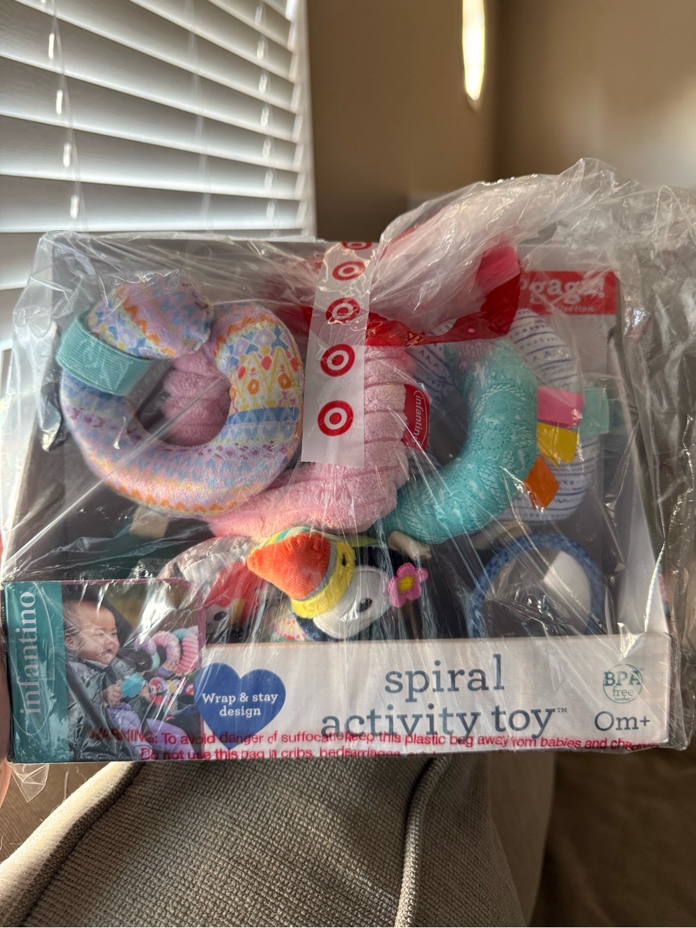 Infantino Spiral Activity Toy - Pink, Teal & Pastel Multicolor